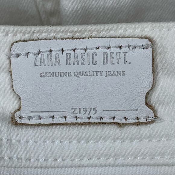 Zara Basic White Skinny Jeans with Floral Embroidery Size 2 - Picture 10 of 11